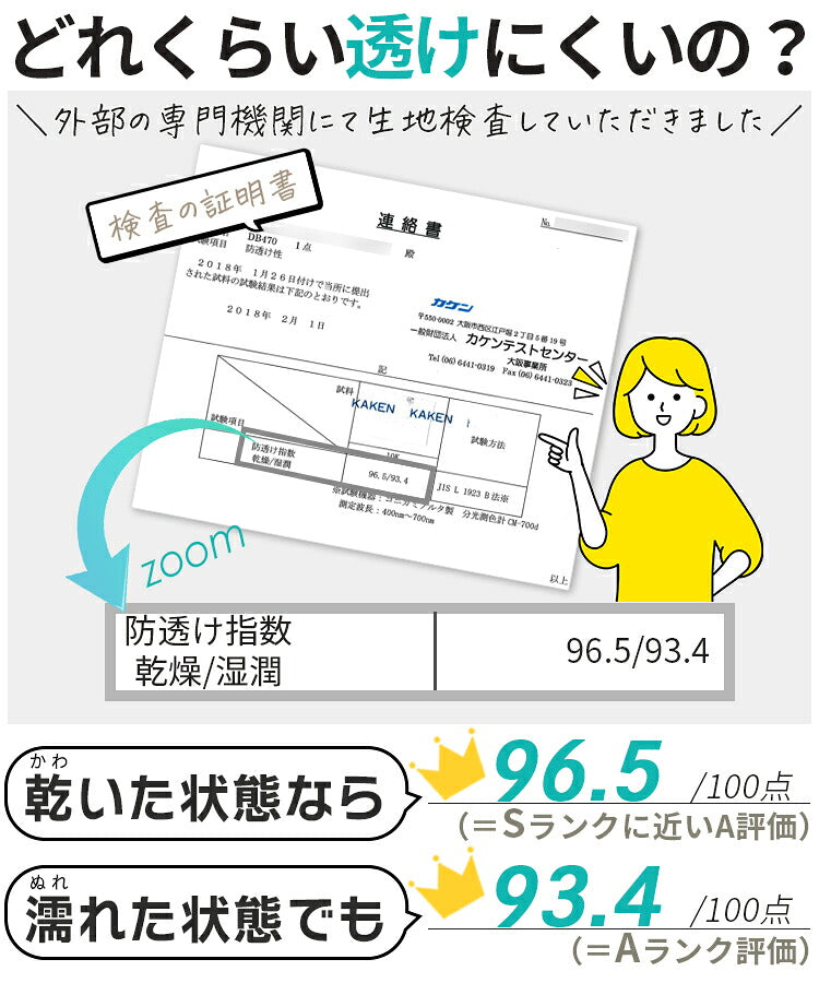 長袖体操服の生地の検査書の案内